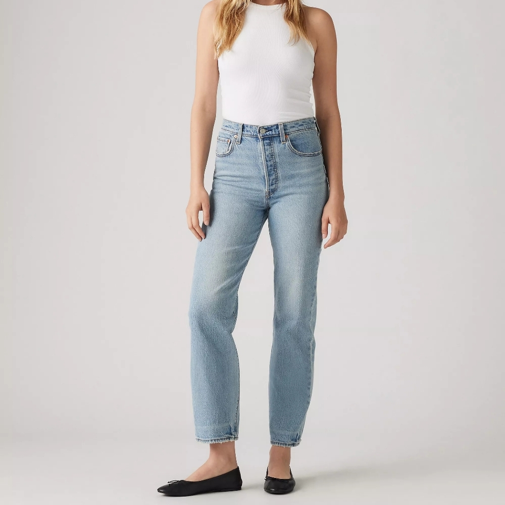 Levi's Premium Ribcage Straight Ankle Light Wash Women's Jeans
